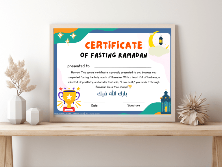 ramadan certificate of fasting craft petal featured