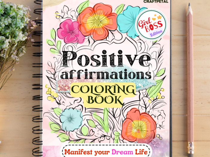 Self Esteem Positive Affirmation Coloring Pages (Girl Boss Edition) - Image 2