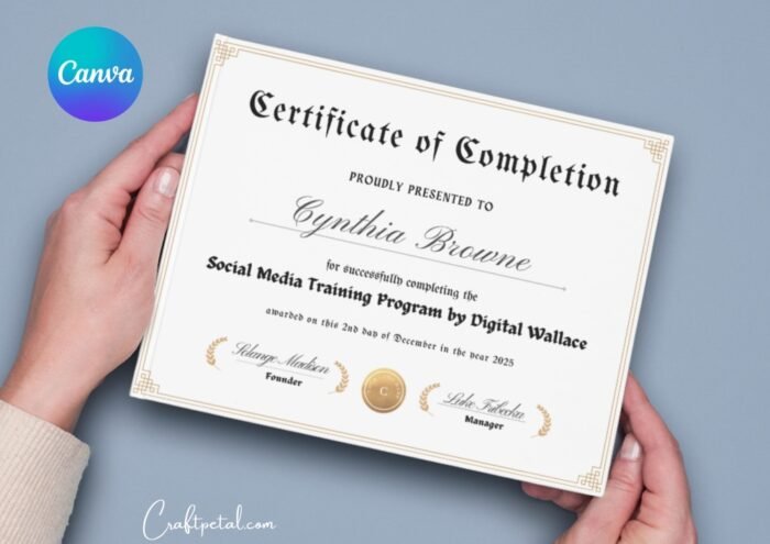 Certificate bold paper mockup craftpetalrz