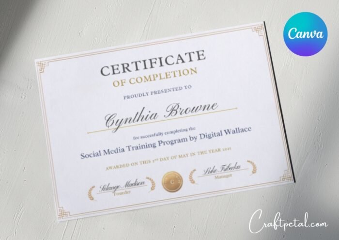 Certificate paper mockup craftpetalrz