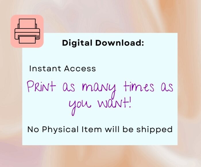 Digital Download No Physical Item will be shippedrz