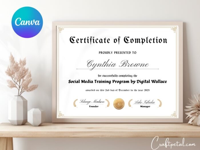 certificate bold mockup frame craftpetalrz