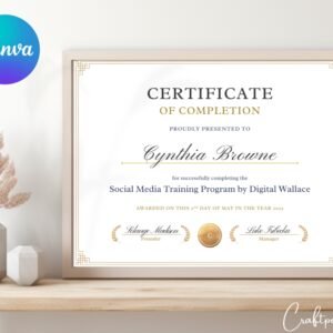 certificate mockup frame craftpetalrz