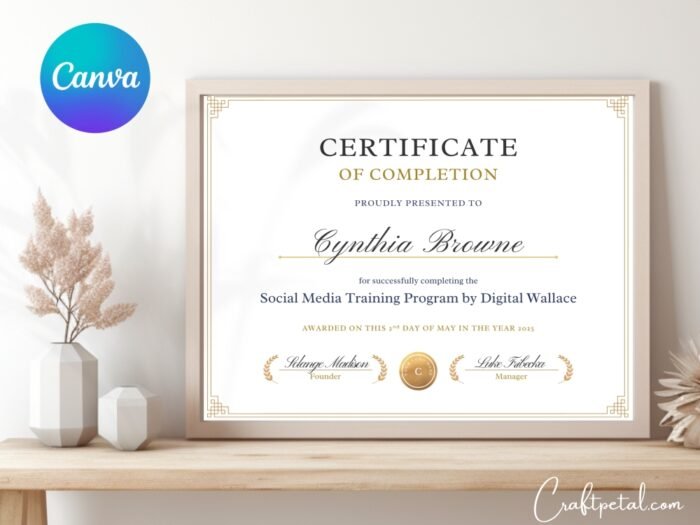 certificate mockup frame craftpetalrz